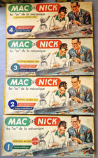 Rare 4 coffret Mac et Nick style Meccano ou trix jouet ancien tôle années 40