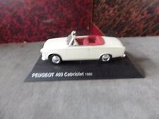 VOITURE MINIATURE PEUGEOT 403 CABRIOLET (1960) 1/43 NOREV SUR SOCLE SANS BOITE