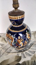Grand Vase en Faience de GIEN Décor Renaissance Italienne Ange Putis Collection