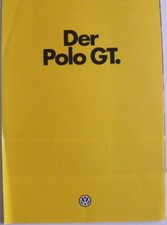 Catalogue / brochure Volkswagen VW DER POLO GT de 01 - 1980 en allemand