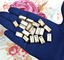LOT de 10 ANCIENS STRASS rectangulaire à coudre, BIJOUX de théâtre