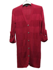 AX ARMANI EXCHANGE Gilet Manteau Léger Long Lin Coton Maille Manches 7/8 Patte L