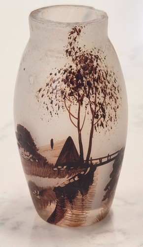 Ancien vase verre peint - vase,