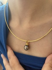 Collier or 18 carats Avec Perle De Tahiti - Bijou Élégant Et Rare