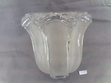 abat jour ancien en verre satiné, trou de 42 mm, lampadaire , 1970 (CK97)