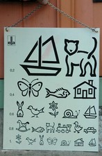 Plaque Ella vintage test optométrique