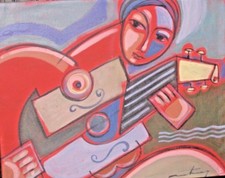 MARTINERY toile musicienne à