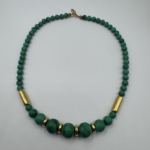 Collier vintage malachite - en,
