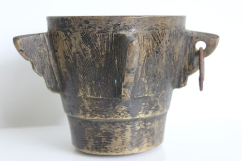 Mortier ancien bronze cm - mortier,