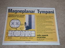 Acoustique Recherche Magneplanar Tympani Ad ,1973,Article,Spécifications