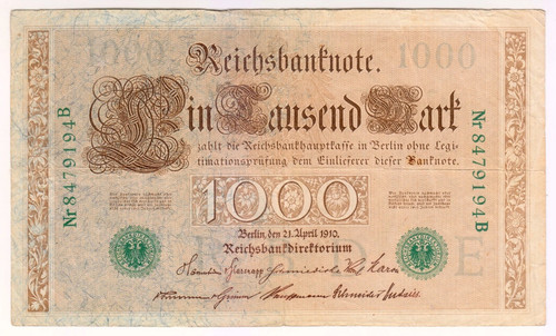 1910 allemagne 1000 mark - 1910,