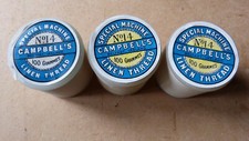 Anciennes Mercerie 3 bobines fil de lin n°14 Campbell's reliure couture 100g