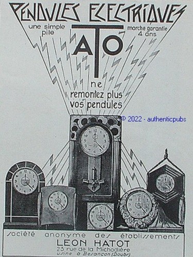 Publicite leon hatot pendules - publicite,