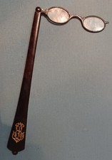 lorgnon face à main Napoleon III écaille chiffre en or