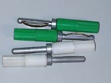 4 Fiche banane 4mm    Lot 4 Pcs  2 verte 2 blanche         E14H4    