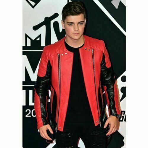 Blouson rouge homme motard