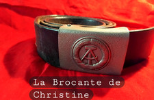 Ceinturon Militaire Allemagne de l'Est RDA  Cuir en très bon état vERS 1950/60