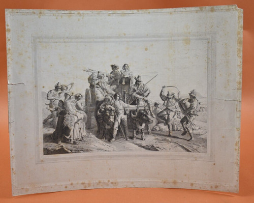 Gravure 1844 scène - 1844,