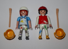 Playmobil Figurine Lot 2 Personnage City Life Couple Peintre + Pinceaux & Seaux