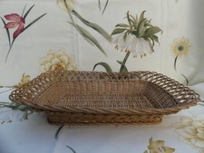 Corbeille Osier tressé ancienne Panière à Pain tressé finement Déco COSY 32X23cm