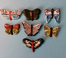 série Fèves 7 PAPILLONS céramique décorée création CERA CANOUS