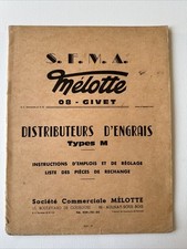 Notice technique SFMA Mélotte – Distributeur d’engrais Type M – Instructions