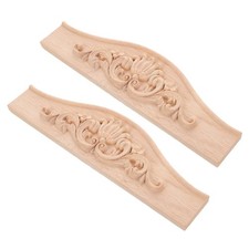  Lot de 2 appliques décoratives en bois sculpté pour placards, portes