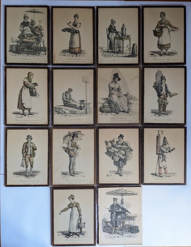 Lot gravures sous verre - 14,