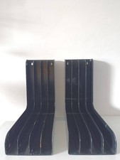 Vintage Paire 2 Rangement Vinyle LP Noir 70s 80s Mural Etagère Vinyl Brocante