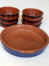 Service en en terre cuite crème à bruler 6  + 1  sou