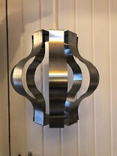 superbe  Lustre Suspension alu / inox space age  Vintage  An 70's