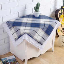 Carreaux Nappe Dentelle Bordure Plaid Table Tissu Housse Maison Cuisine Dîner