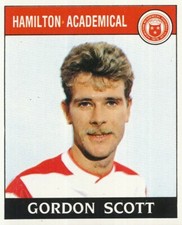 395 GORDON SCOTT SCOTLAND ROOKIE HAMILTON AUTOCOLLANT ACADÉMIQUE FOOTBALL 89 PANINI