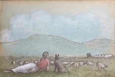 En Provence, dessin original du sculpteur Ary Bitter.