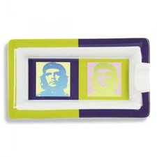 cendrier elie bleu en porcelaine pour cigare ché pop art violet et pistache