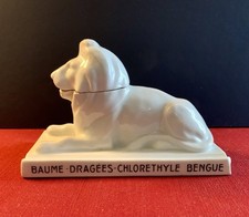 BAUME BENGUÉ RARE ENCRIER PUBLICITAIRE ENCRIDÉAL EN PORCELAINE LION DE BELFORT