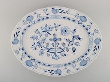 Colossal plat de service ancien Meissen "oignon bleu" en porcelaine peinte à ...