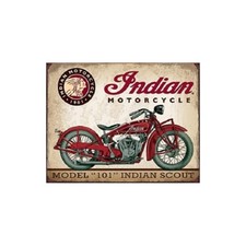 Plaque métal publicitaire 30x40cm plate : INDIAN SCOUT MODEL 101