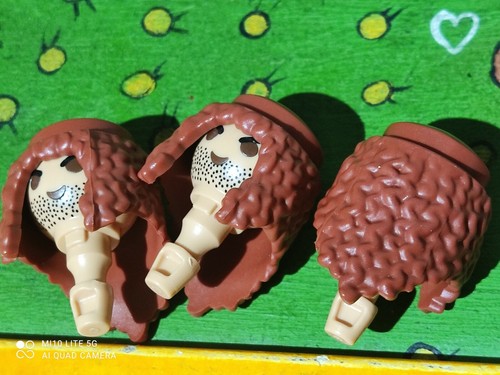 Playmobil têtes perruques - x3,