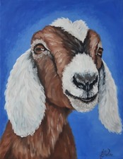 Peinture chèvre ferme art