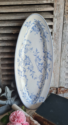 Ancien grand plat oval terre - ancien,