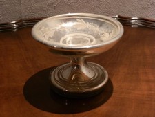 RARE PETIT BAGUIER COUPELLE  VERRE EGLOMISE XIXE