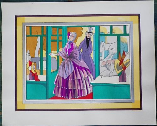 Grand pochoir art deco - art-deco, signé