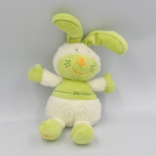 Doudou lapin blanc vert BABYSUN lot de 2 - 36572