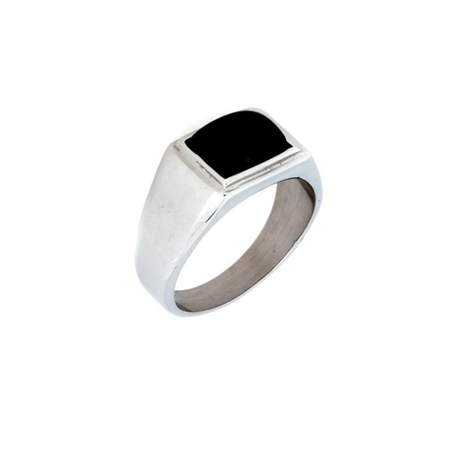 Bague rectangulaire acier - bague, en