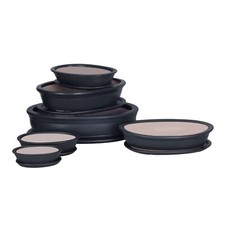 Bonsai Bol Arbre Mini Jardin Céramique Argile Pot de Fleurs Soucoupe 6 Tailles 