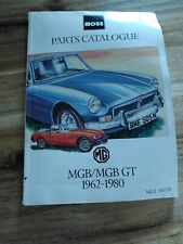 parts catalogue moss MGB/MGB GT1962-1980