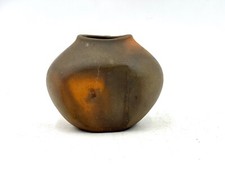 Vase en terre enfumée col oval de Loul combres signé