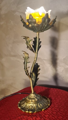 Lampe acier patiné bronze - acier,