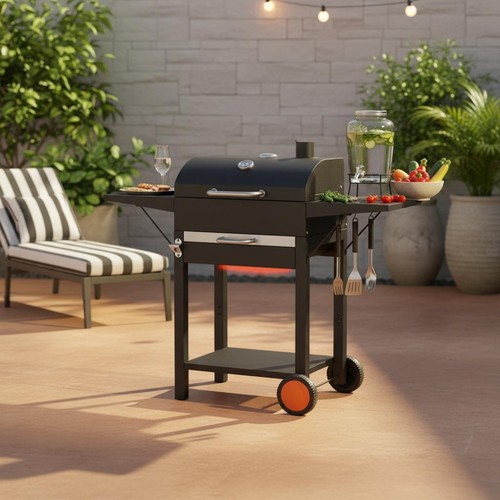 Barbecue charbon roulettes - charbon,